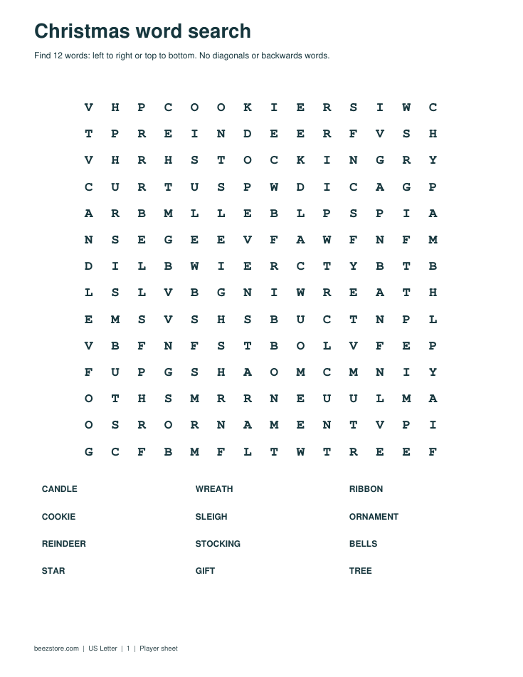 Actual first page of the free printable PDF
